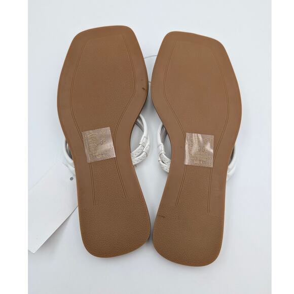 Azalea Wang Stetson Tubular Straps Knot Flat Sandals Women's White Size US6 EU36 - Picture 8 of 12